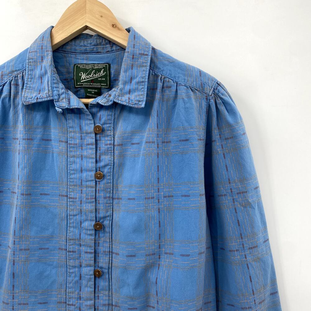 Woolrich Blue Button Down Pattern Top - image 2